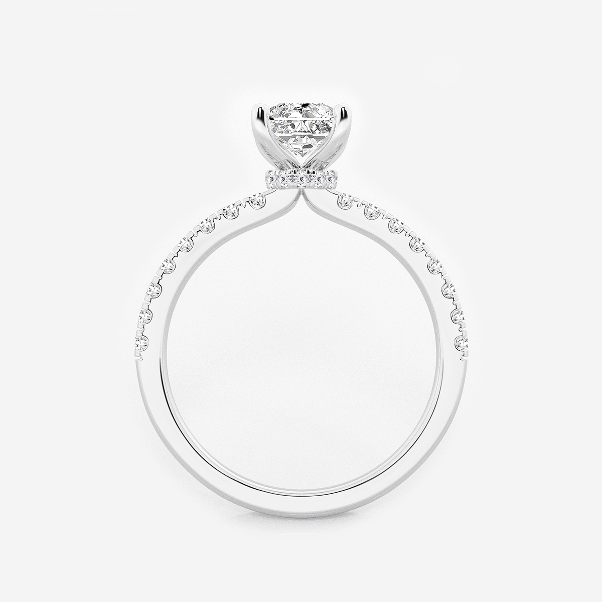 Additional Image 1 for  1 1/3 ctw Radiant Lab Grown Diamond Hidden Halo Engagement Ring