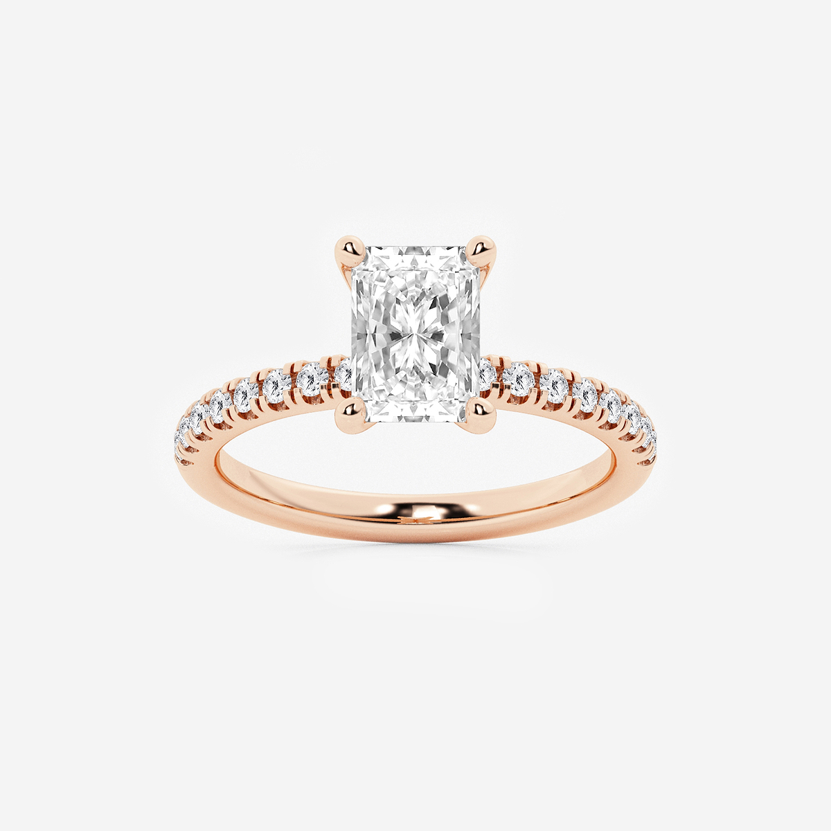 1 7/8 ctw Radiant Lab Grown Diamond Hidden Halo Engagement Ring