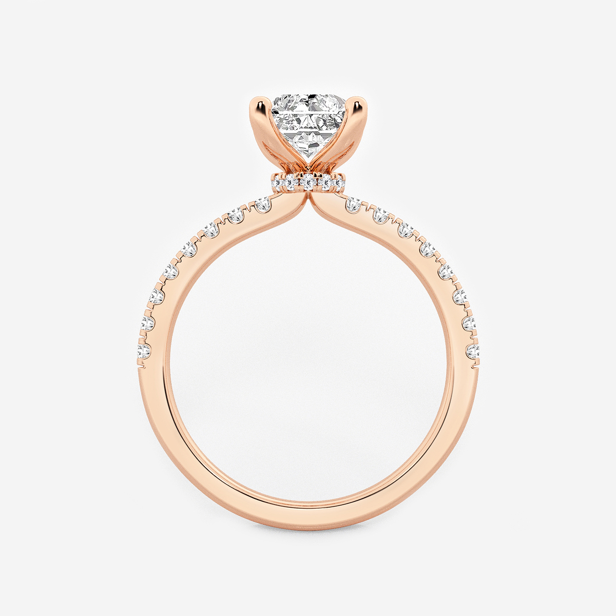 Additional Image 1 for  1 7/8 ctw Radiant Lab Grown Diamond Hidden Halo Engagement Ring