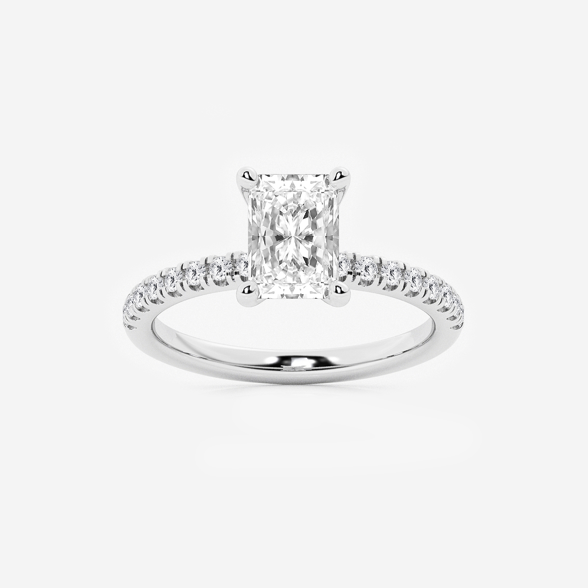 1 7/8 ctw Radiant Lab Grown Diamond Hidden Halo Engagement Ring