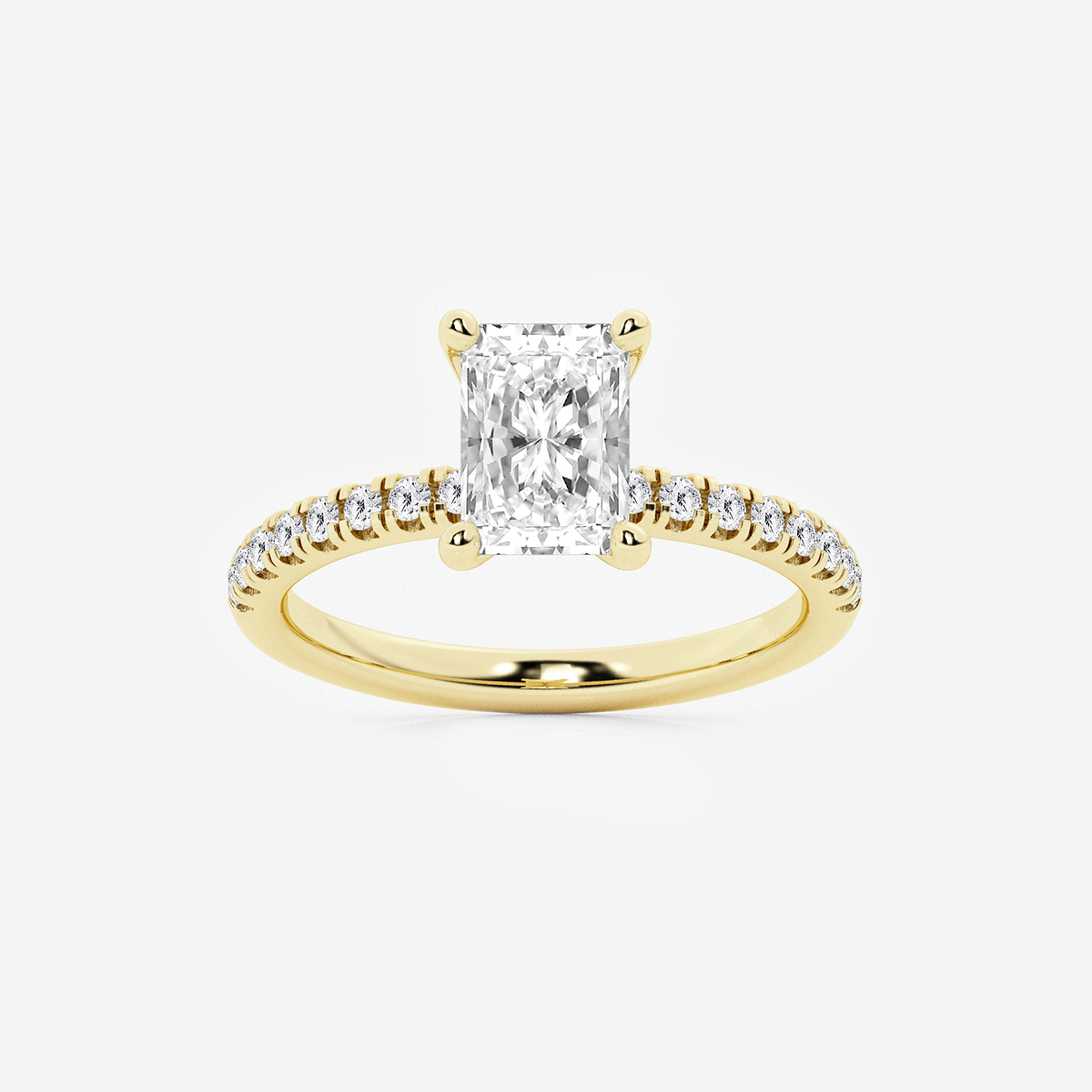 1 7/8 ctw Radiant Lab Grown Diamond Hidden Halo Engagement Ring