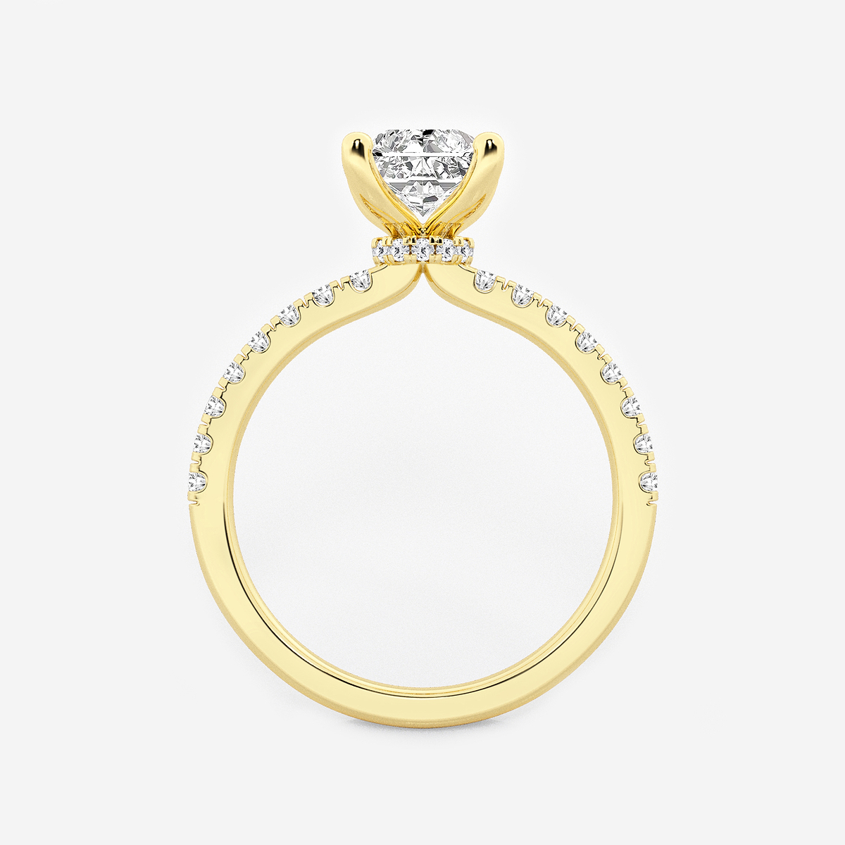 Additional Image 1 for  1 7/8 ctw Radiant Lab Grown Diamond Hidden Halo Engagement Ring