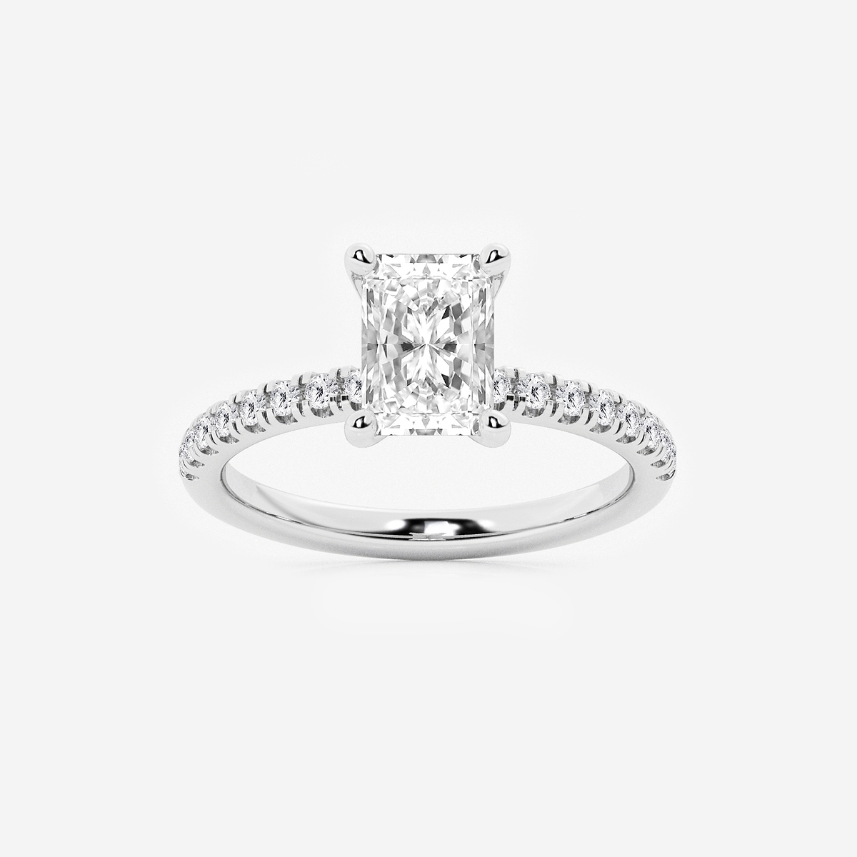1 7/8 ctw Radiant Lab Grown Diamond Hidden Halo Engagement Ring