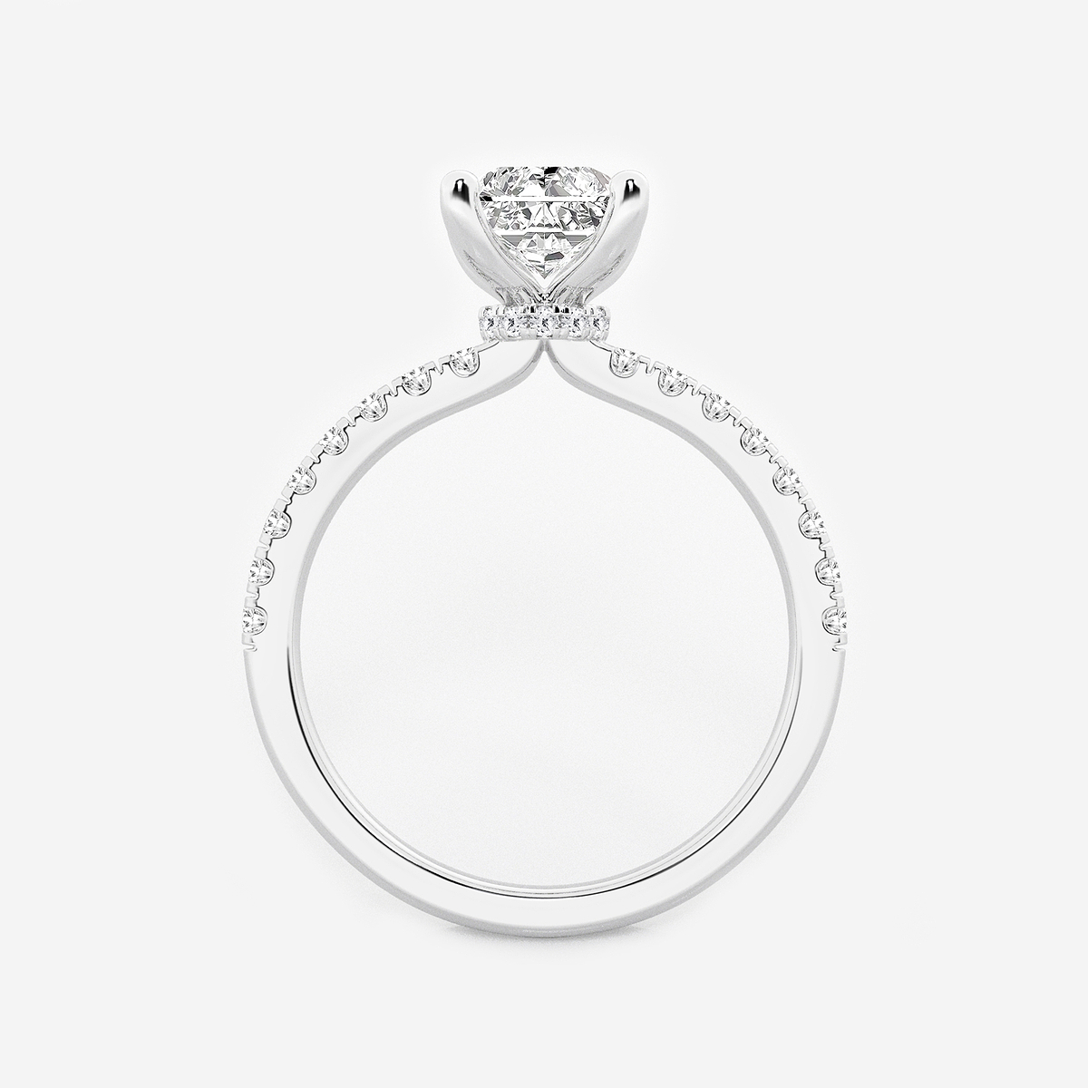 Additional Image 1 for  1 7/8 ctw Radiant Lab Grown Diamond Hidden Halo Engagement Ring