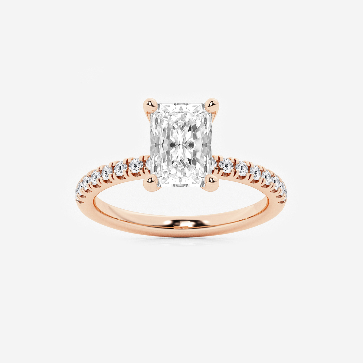 2 1/2 ctw Radiant Lab Grown Diamond Hidden Halo Engagement Ring