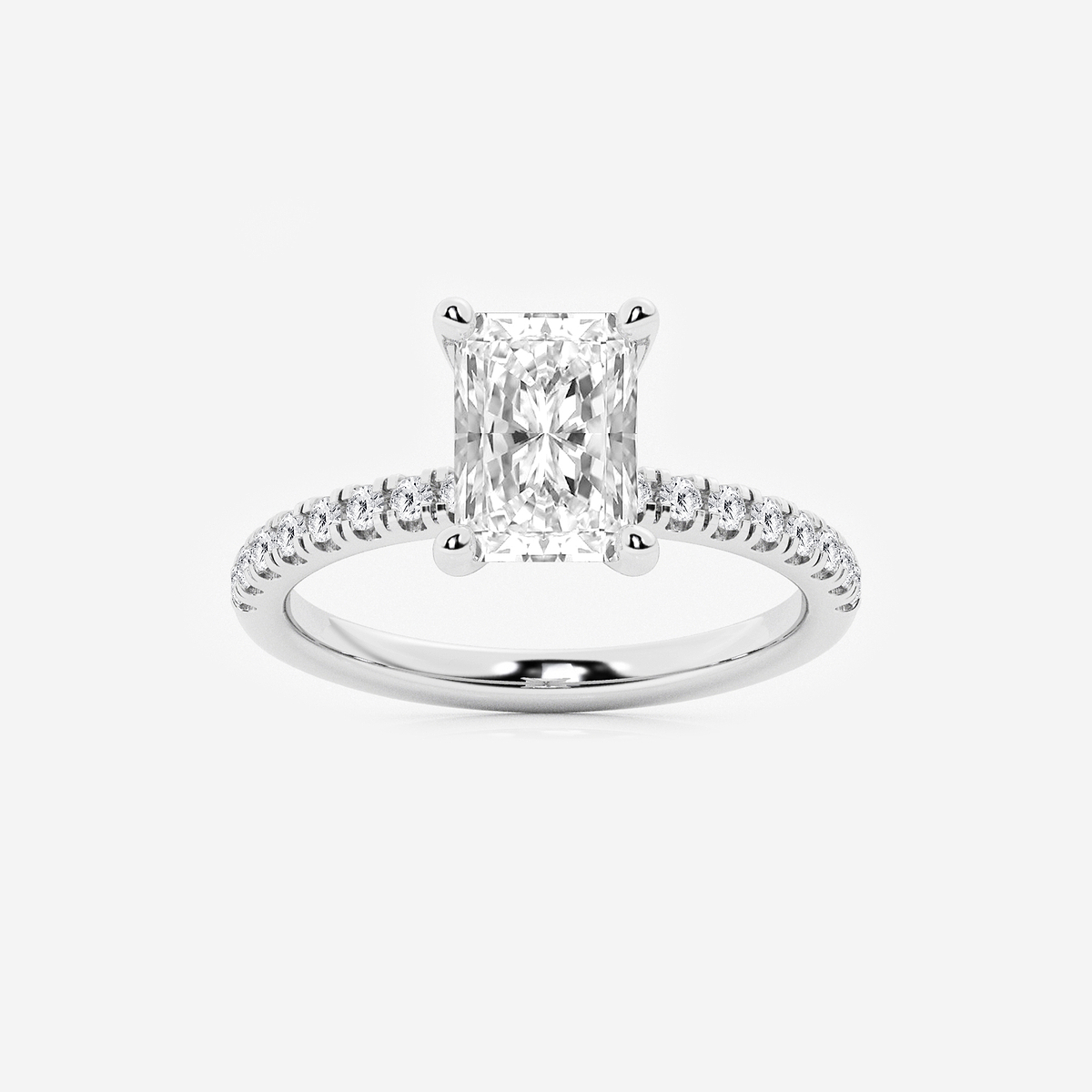 2 1/2 ctw Radiant Lab Grown Diamond Hidden Halo Engagement Ring