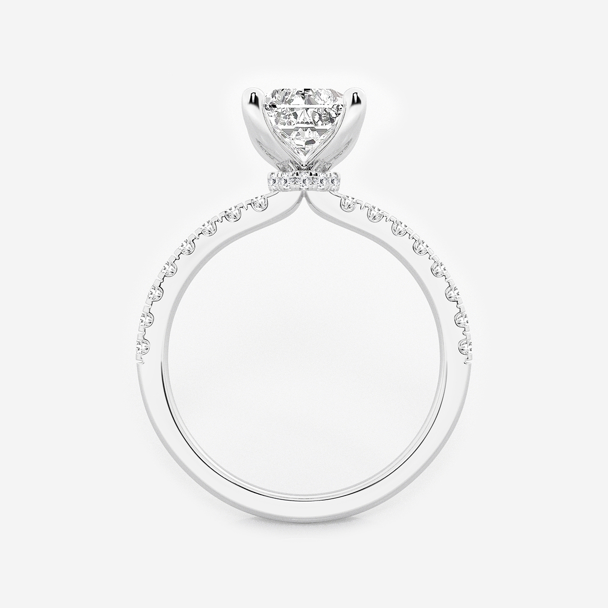 Additional Image 1 for  2 1/2 ctw Radiant Lab Grown Diamond Hidden Halo Engagement Ring
