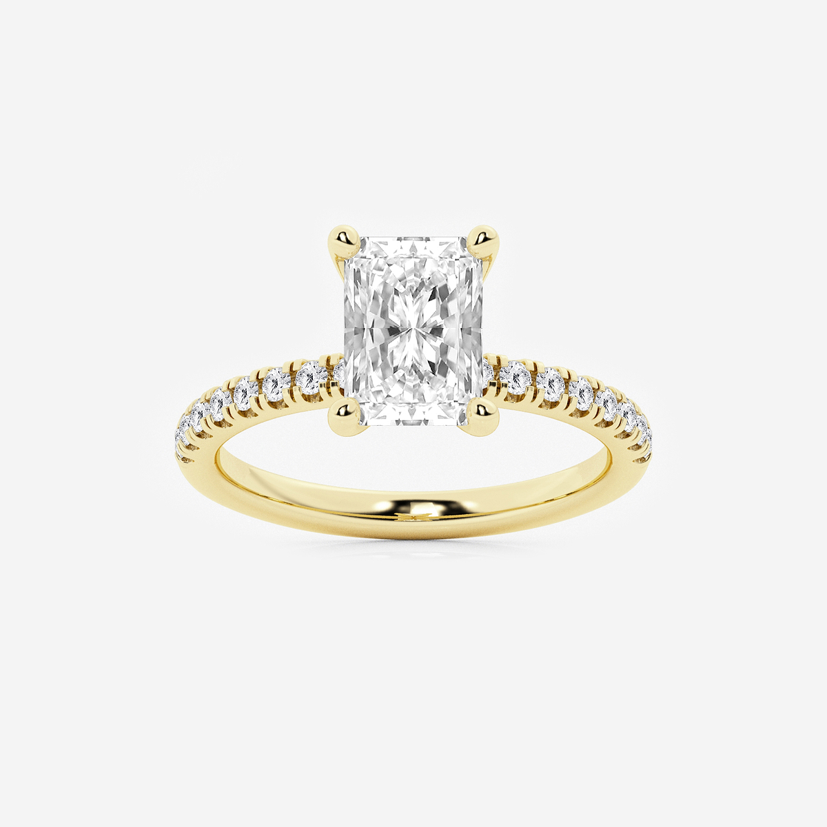 2 1/2 ctw Radiant Lab Grown Diamond Hidden Halo Engagement Ring
