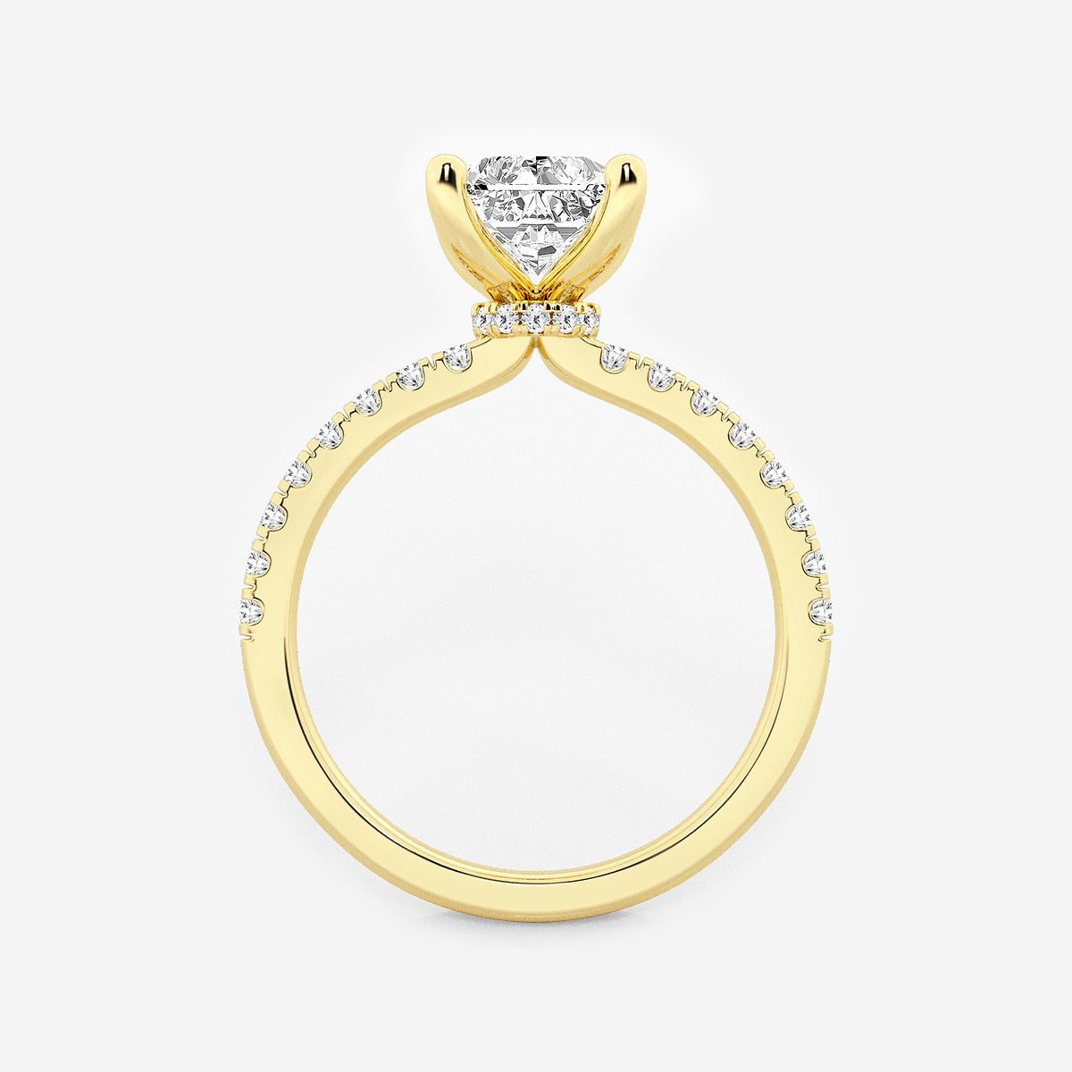 Additional Image 1 for  2 1/2 ctw Radiant Lab Grown Diamond Hidden Halo Engagement Ring