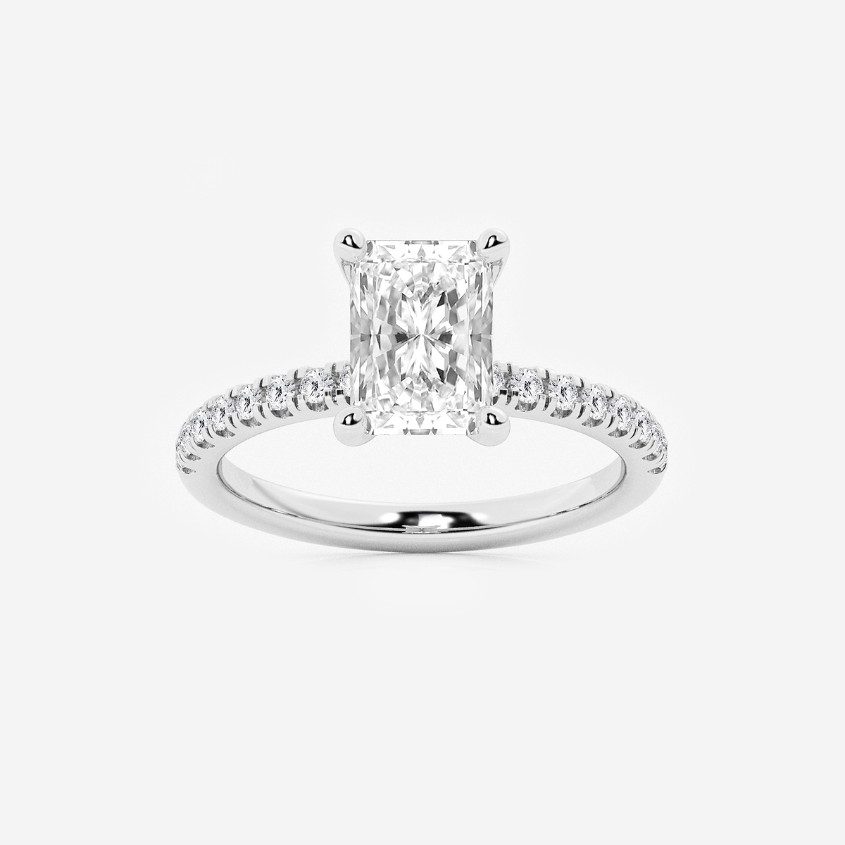 2 1/2 ctw Radiant Lab Grown Diamond Hidden Halo Engagement Ring