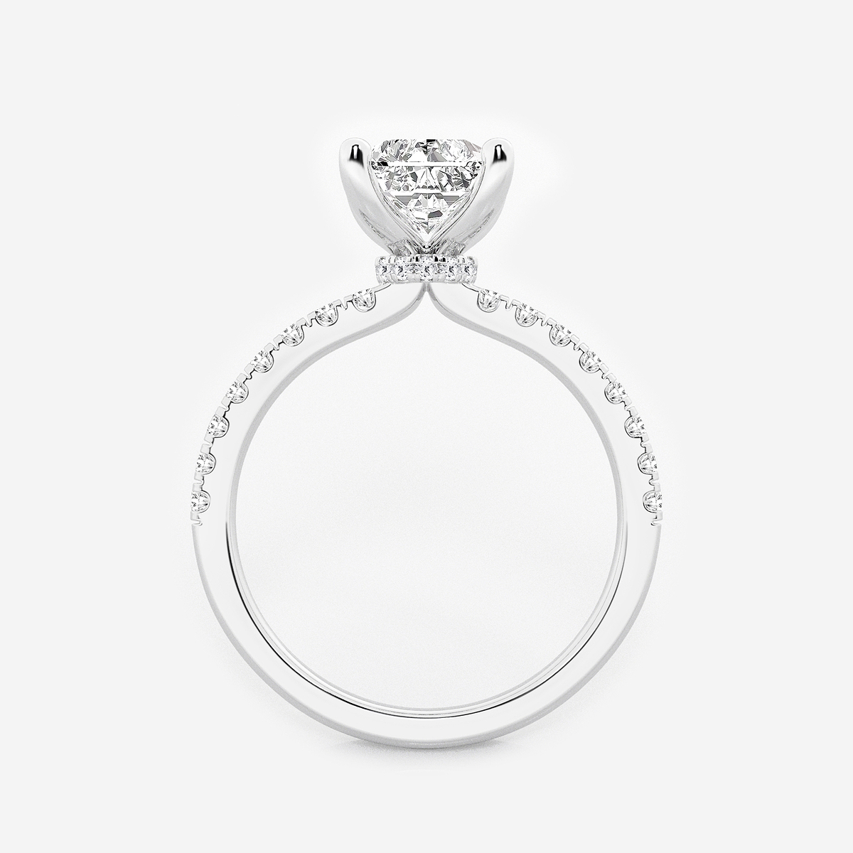 Additional Image 1 for  2 1/2 ctw Radiant Lab Grown Diamond Hidden Halo Engagement Ring