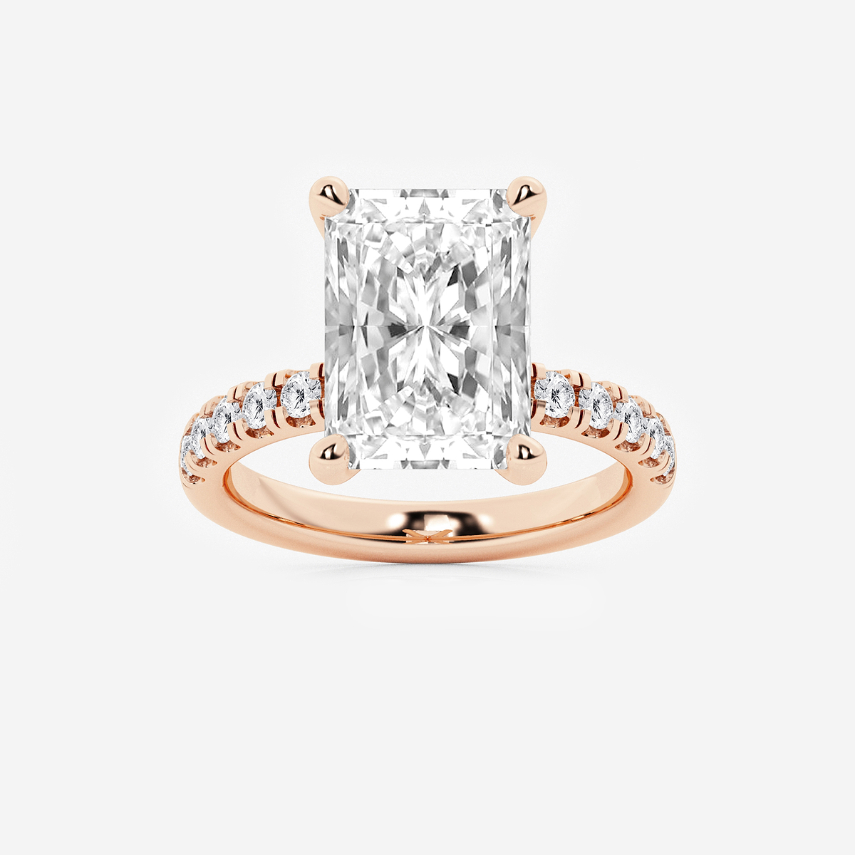 6 1/2 ctw Radiant Lab Grown Diamond Hidden Halo Engagement Ring