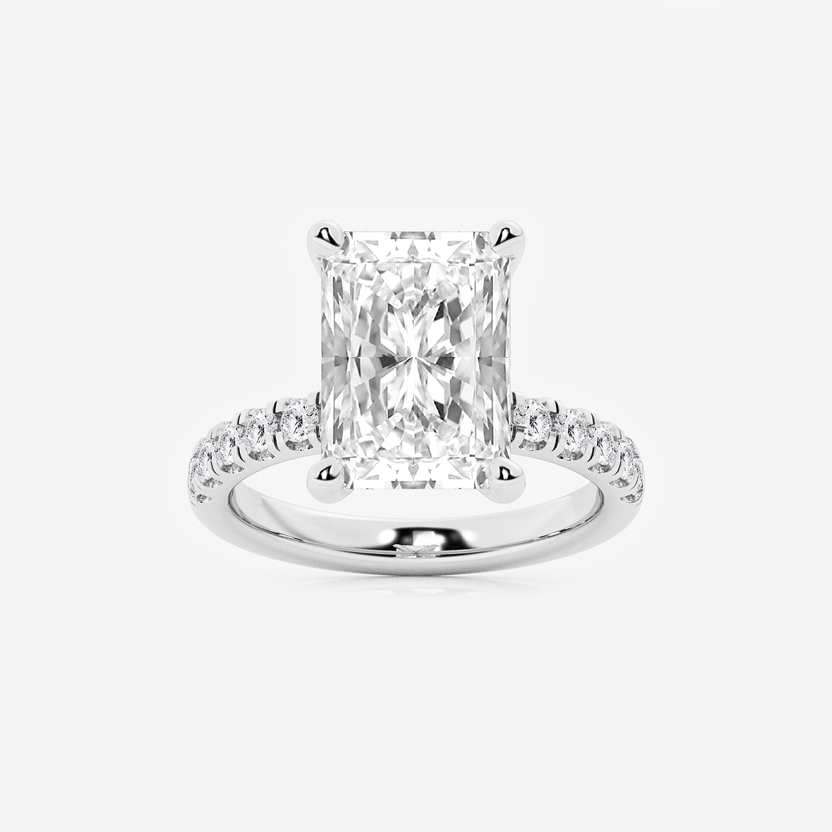 6 1/2 ctw Radiant Lab Grown Diamond Hidden Halo Engagement Ring