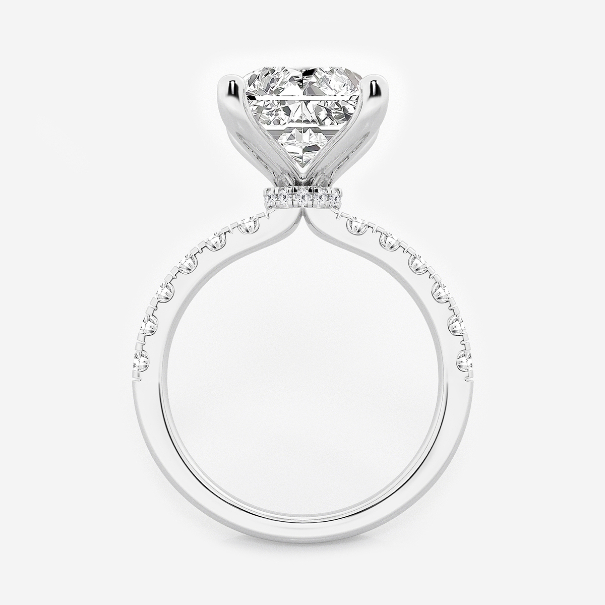 Additional Image 1 for  6 1/2 ctw Radiant Lab Grown Diamond Hidden Halo Engagement Ring