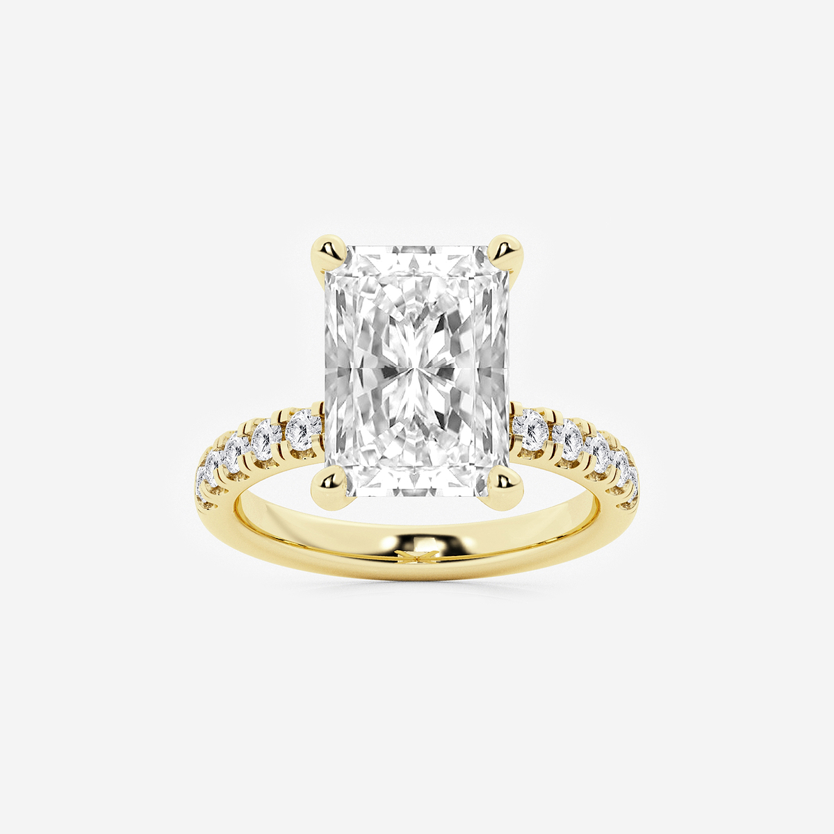 6 1/2 ctw Radiant Lab Grown Diamond Hidden Halo Engagement Ring