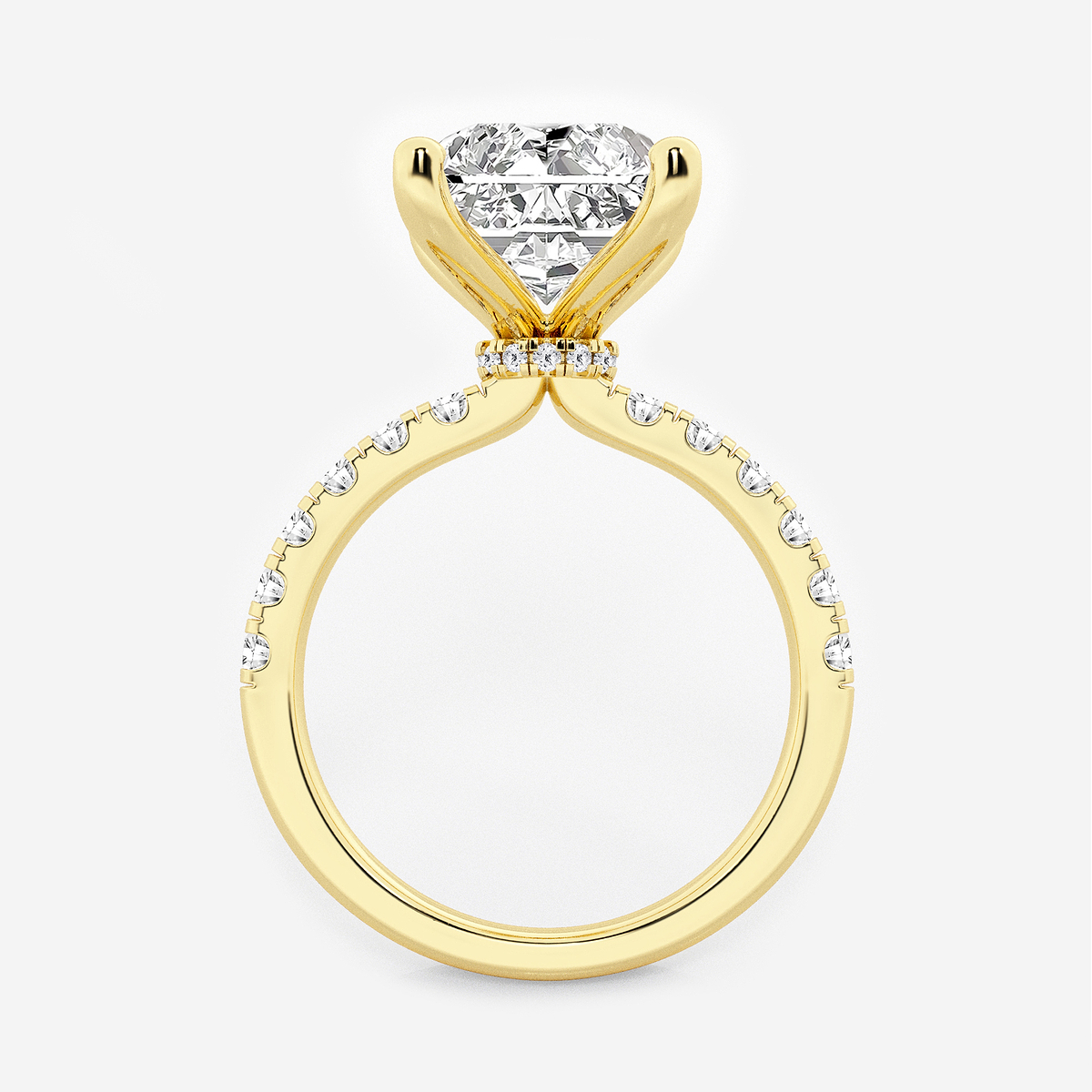 Additional Image 1 for  6 1/2 ctw Radiant Lab Grown Diamond Hidden Halo Engagement Ring