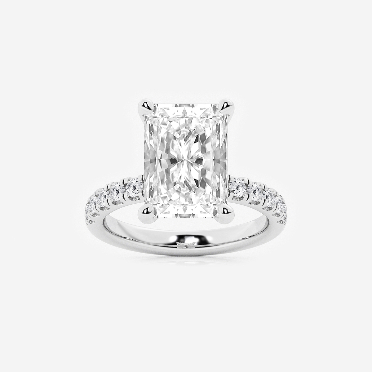 6 1/2 ctw Radiant Lab Grown Diamond Hidden Halo Engagement Ring