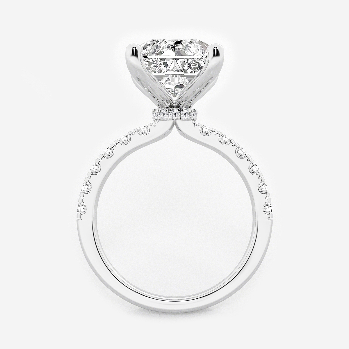 Additional Image 1 for  6 1/2 ctw Radiant Lab Grown Diamond Hidden Halo Engagement Ring