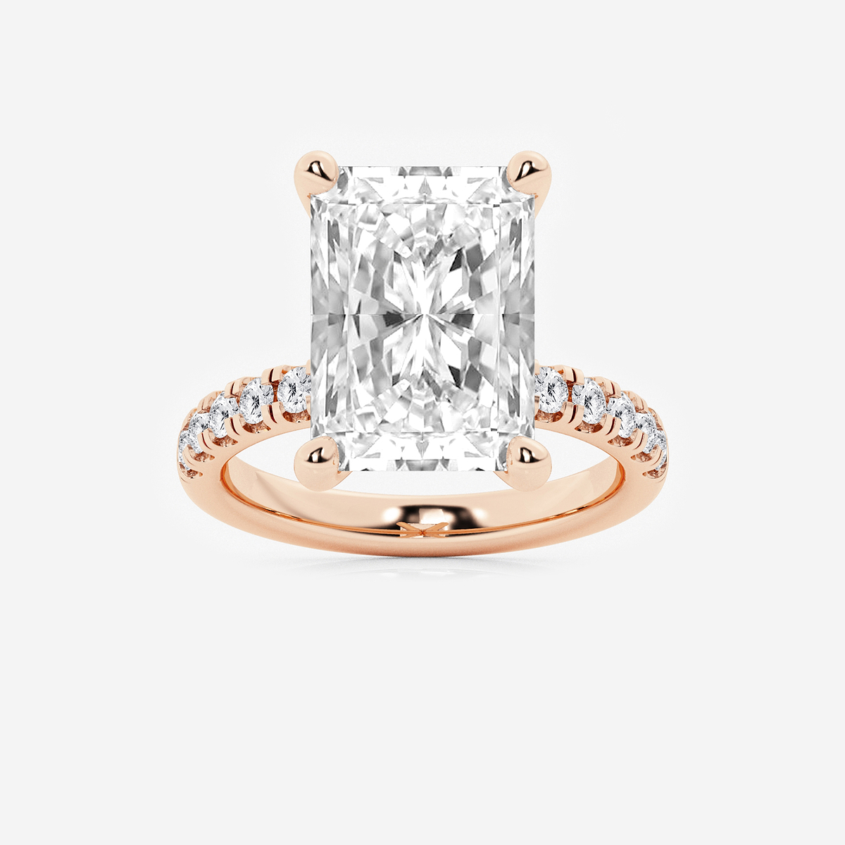 8 1/2 ctw Radiant Lab Grown Diamond Hidden Halo Engagement Ring