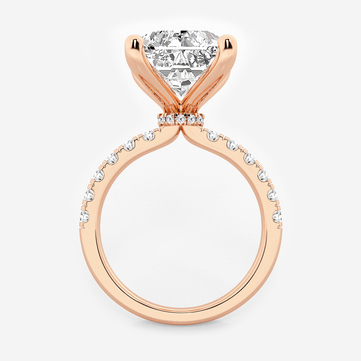 Additional Image 1 for  8 1/2 ctw Radiant Lab Grown Diamond Hidden Halo Engagement Ring