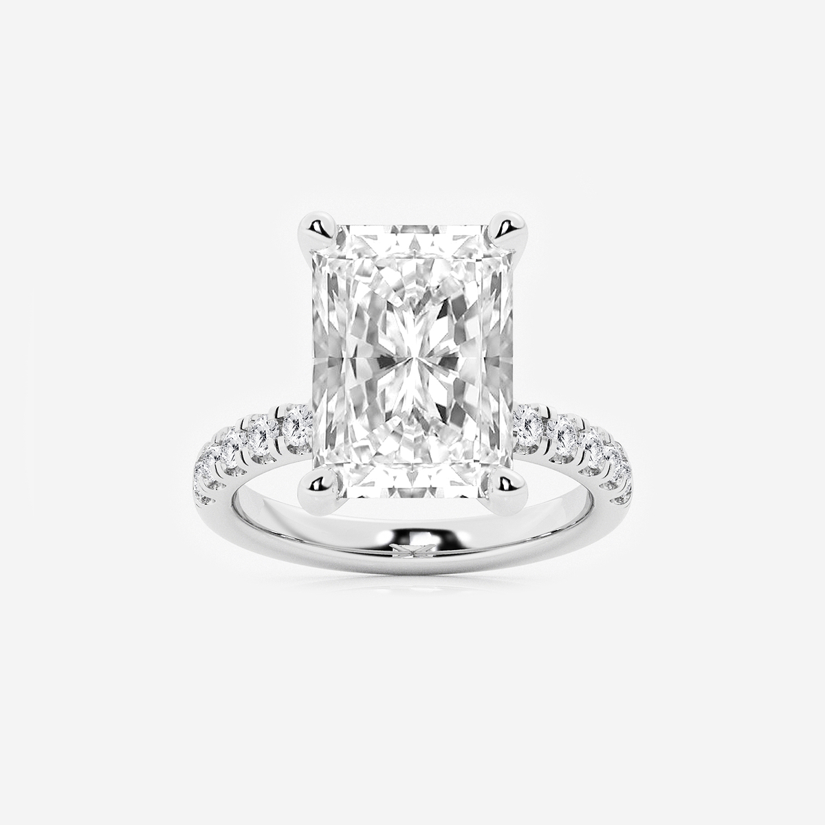 8 1/2 ctw Radiant Lab Grown Diamond Hidden Halo Engagement Ring