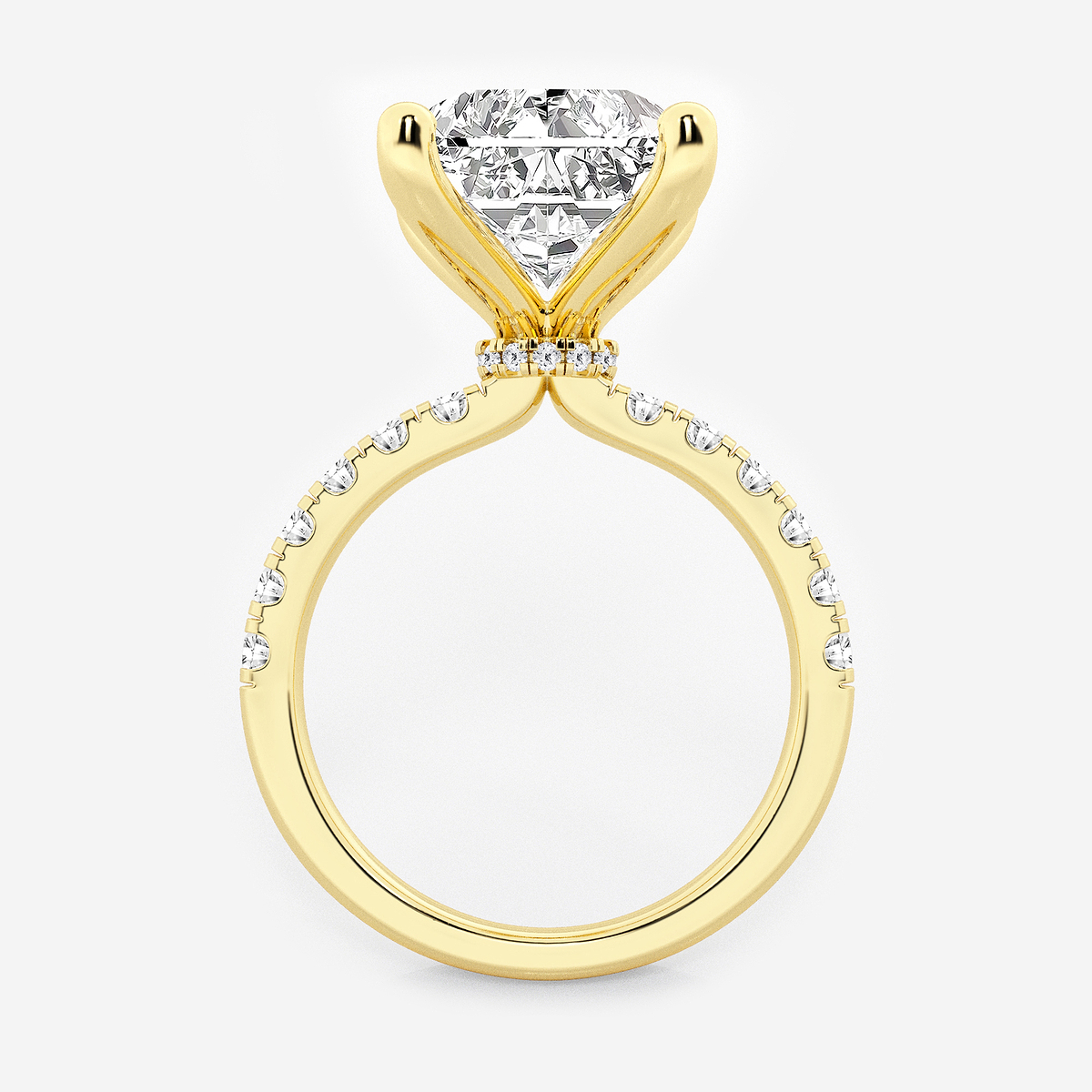 Additional Image 1 for  8 1/2 ctw Radiant Lab Grown Diamond Hidden Halo Engagement Ring