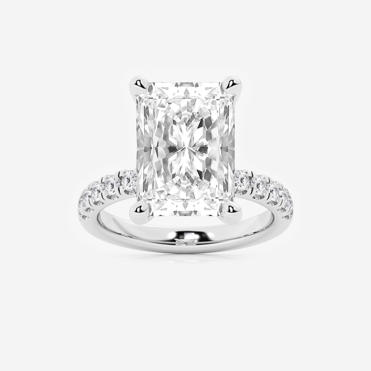 8 1/2 ctw Radiant Lab Grown Diamond Hidden Halo Engagement Ring