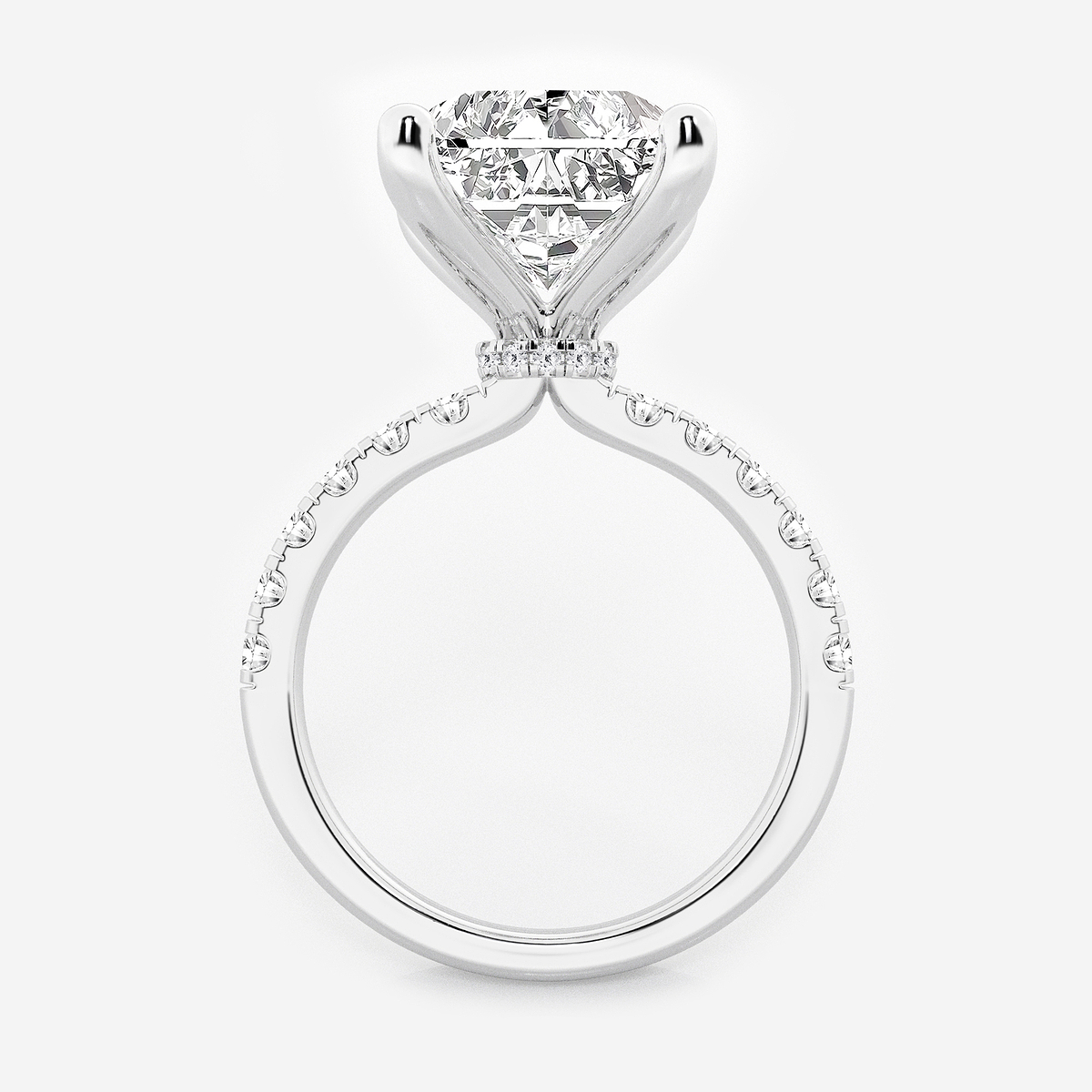 Additional Image 1 for  8 1/2 ctw Radiant Lab Grown Diamond Hidden Halo Engagement Ring