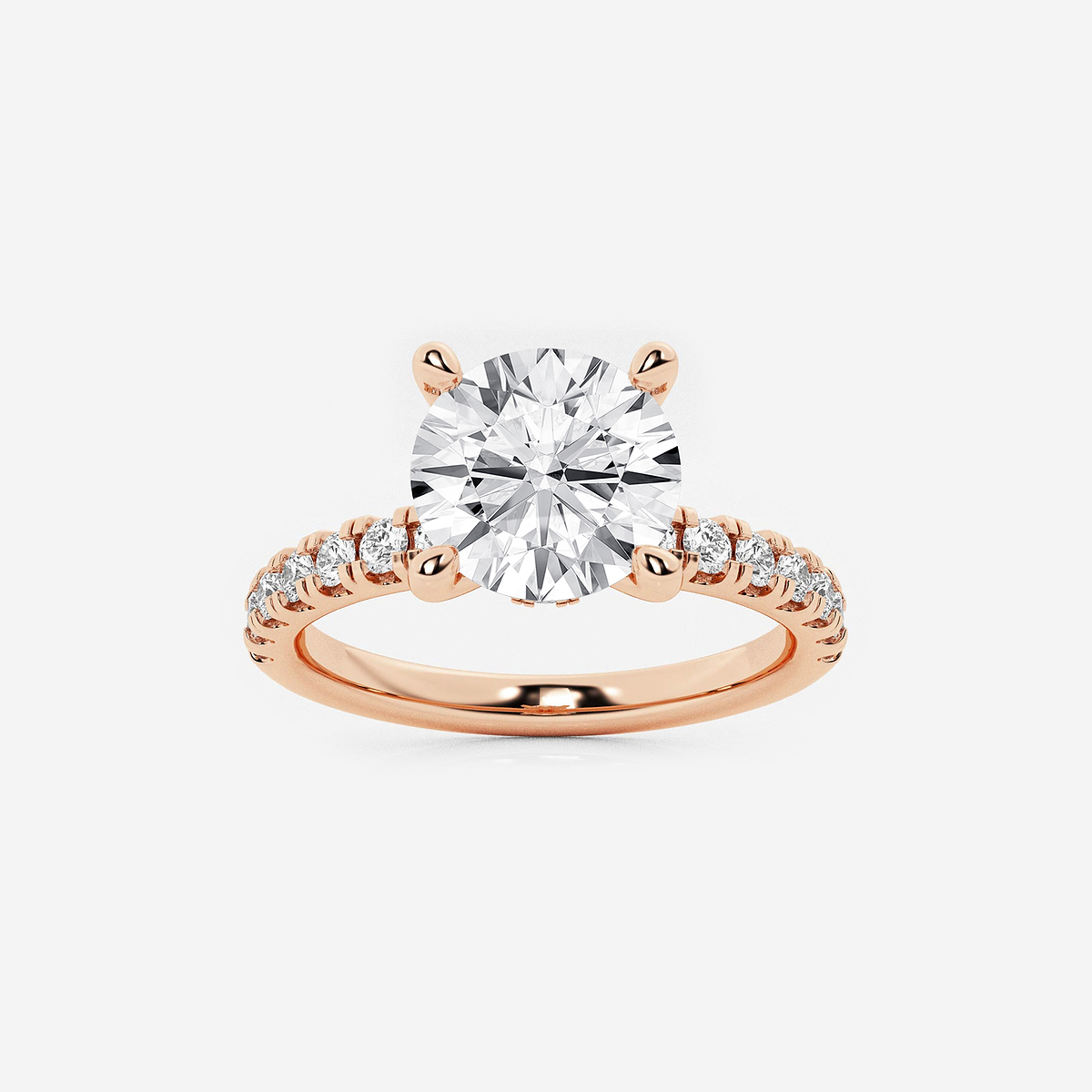 2 1/2 ctw Round Lab Grown Diamond Hidden Halo Engagement Ring