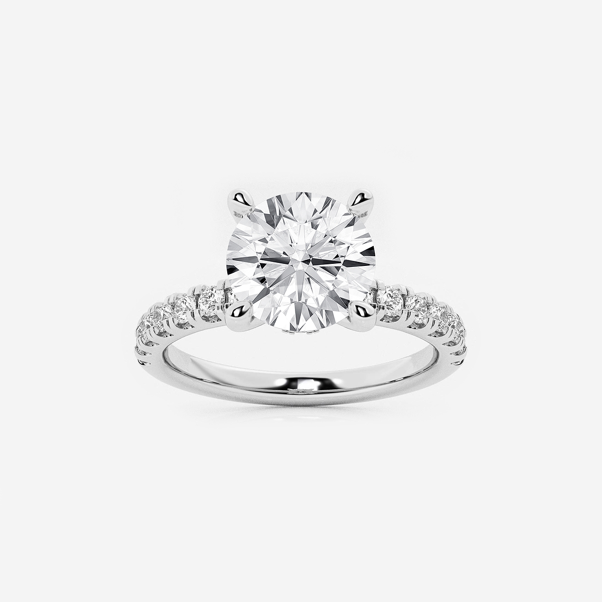 2 1/2 ctw Round Lab Grown Diamond Hidden Halo Engagement Ring
