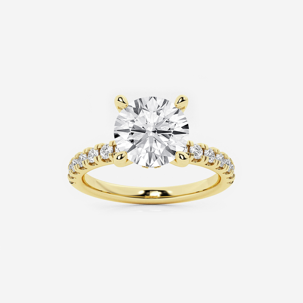 2 1/2 ctw Round Lab Grown Diamond Hidden Halo Engagement Ring