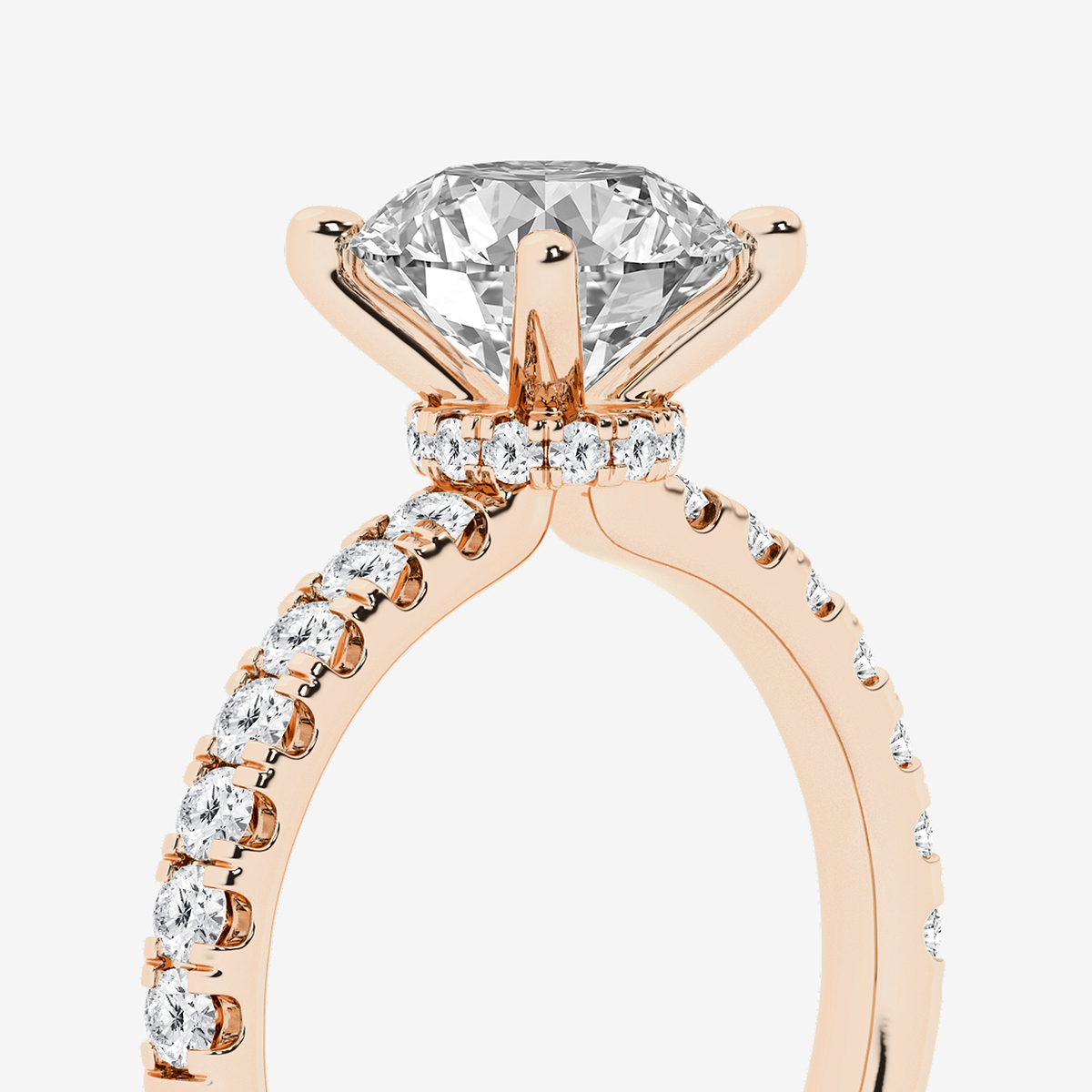 Additional Image 2 for  2 1/2 ctw Round Lab Grown Diamond Hidden Halo Engagement Ring