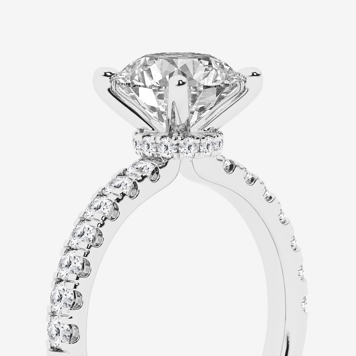 Additional Image 2 for  2 1/2 ctw Round Lab Grown Diamond Hidden Halo Engagement Ring