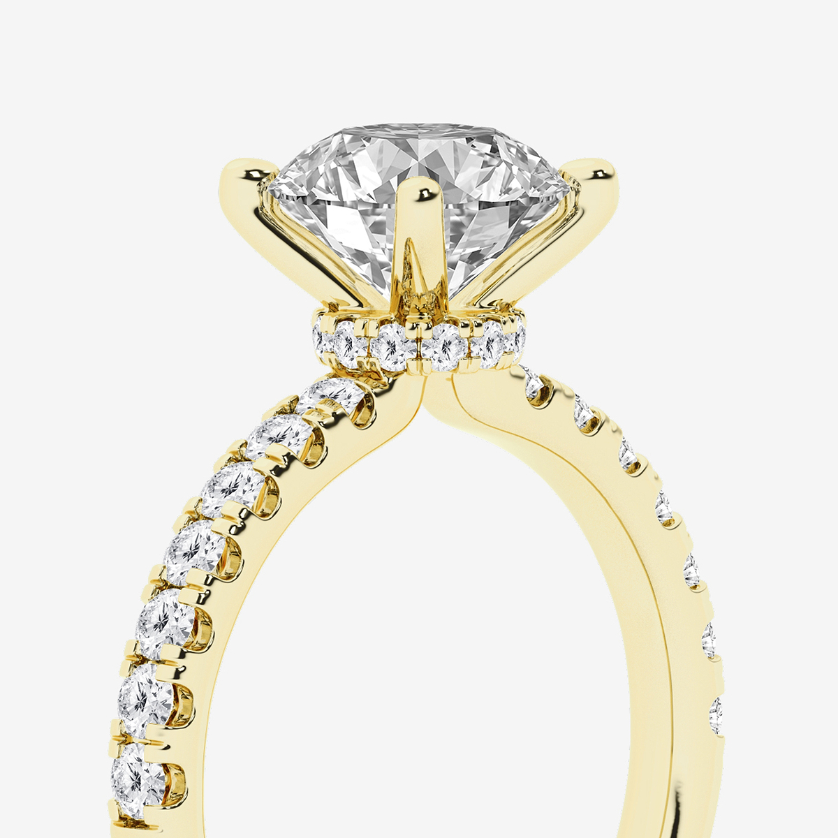 Additional Image 2 for  2 1/2 ctw Round Lab Grown Diamond Hidden Halo Engagement Ring