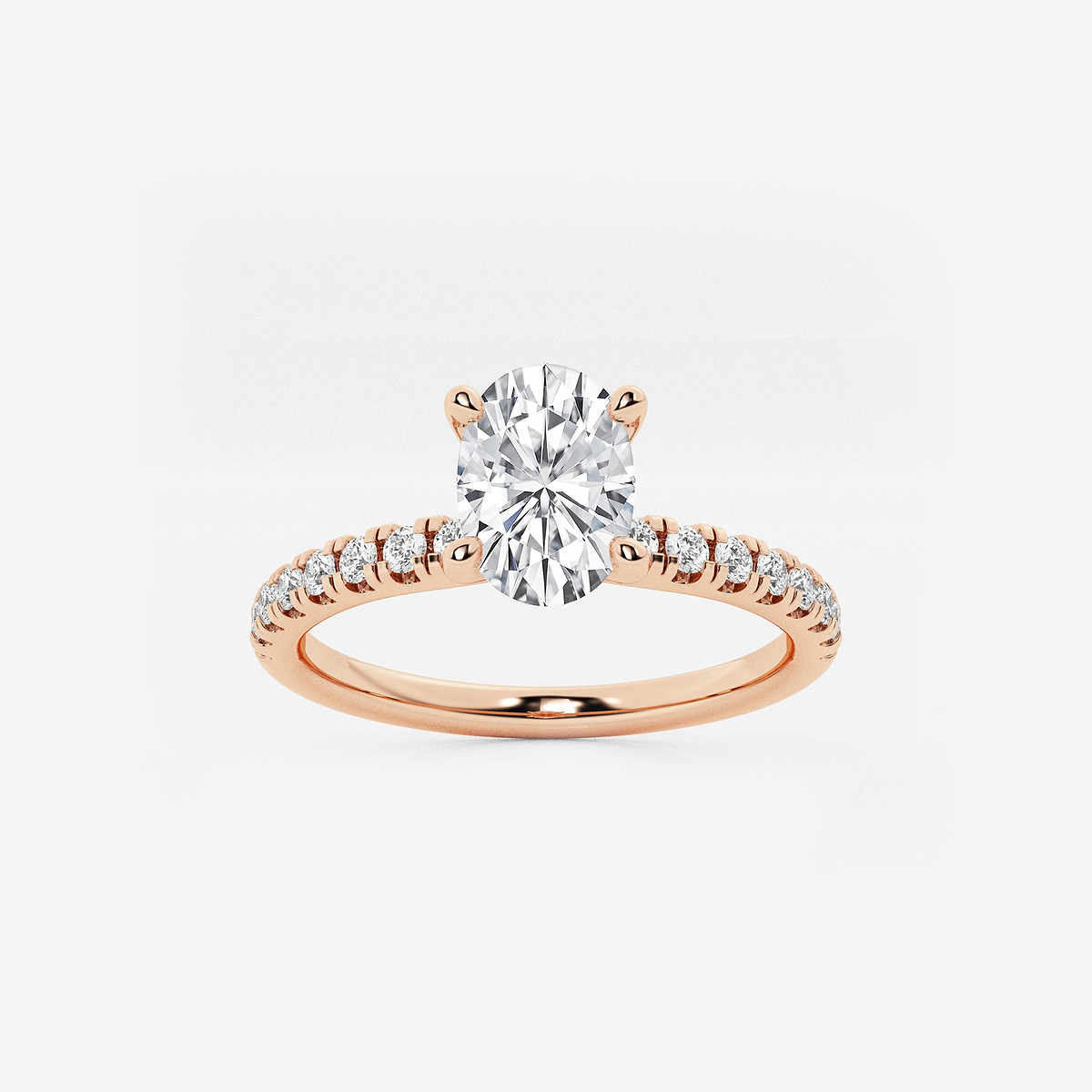 1 1/3 ctw Oval Lab Grown Diamond Hidden Halo Engagement Ring