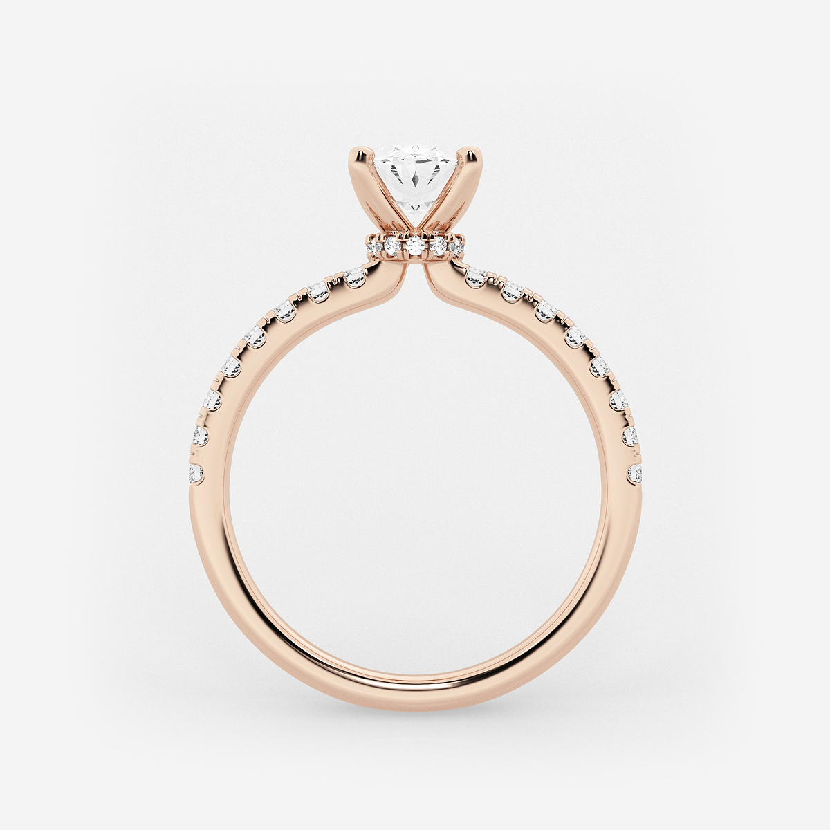 Additional Image 1 for  1 1/3 ctw Oval Lab Grown Diamond Hidden Halo Engagement Ring