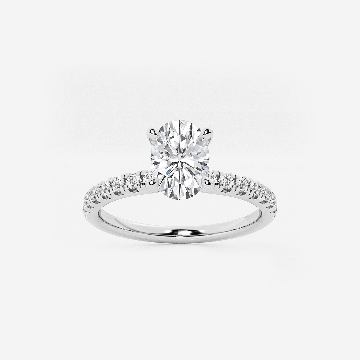 1 1/3 ctw Oval Lab Grown Diamond Hidden Halo Engagement Ring