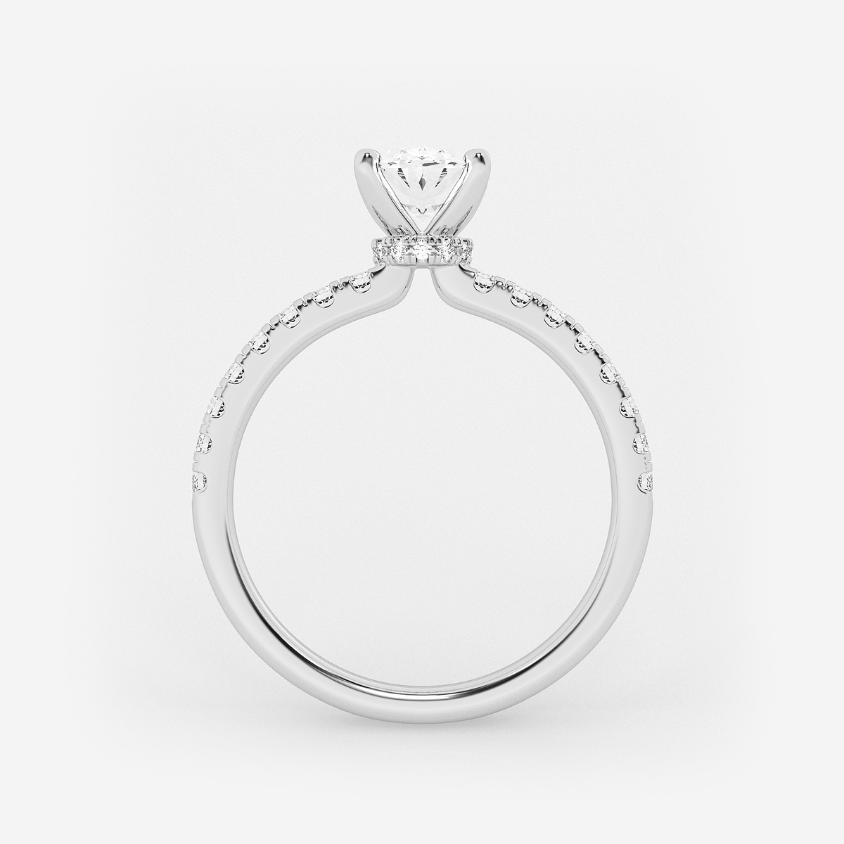 Additional Image 1 for  1 1/3 ctw Oval Lab Grown Diamond Hidden Halo Engagement Ring