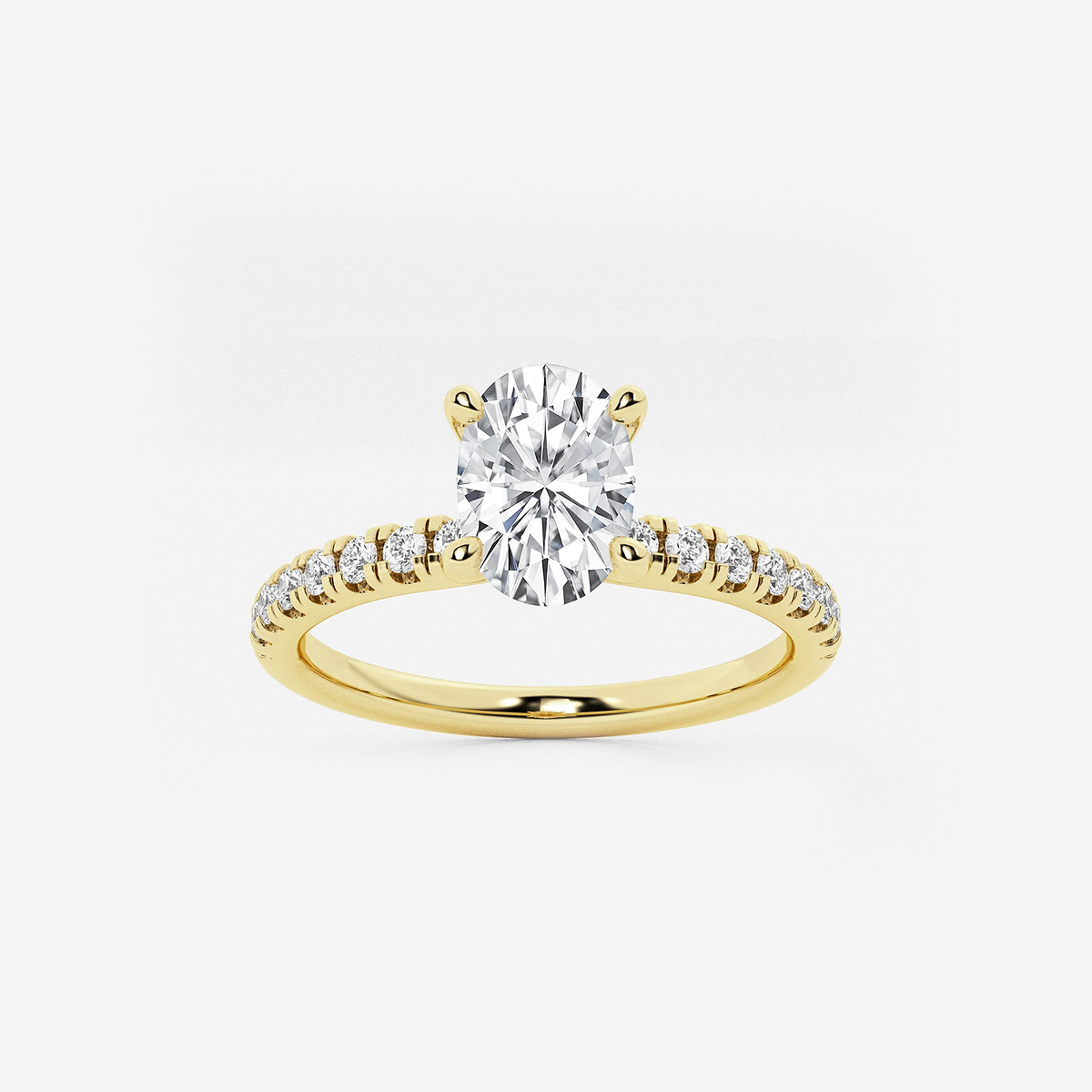 1 1/3 ctw Oval Lab Grown Diamond Hidden Halo Engagement Ring