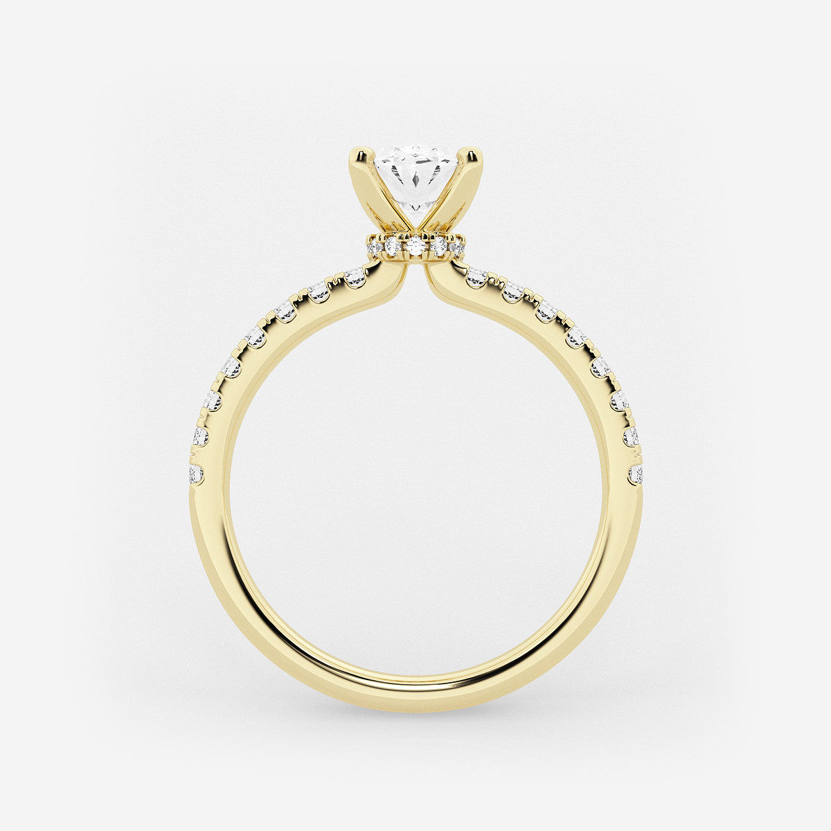 Additional Image 1 for  1 1/3 ctw Oval Lab Grown Diamond Hidden Halo Engagement Ring
