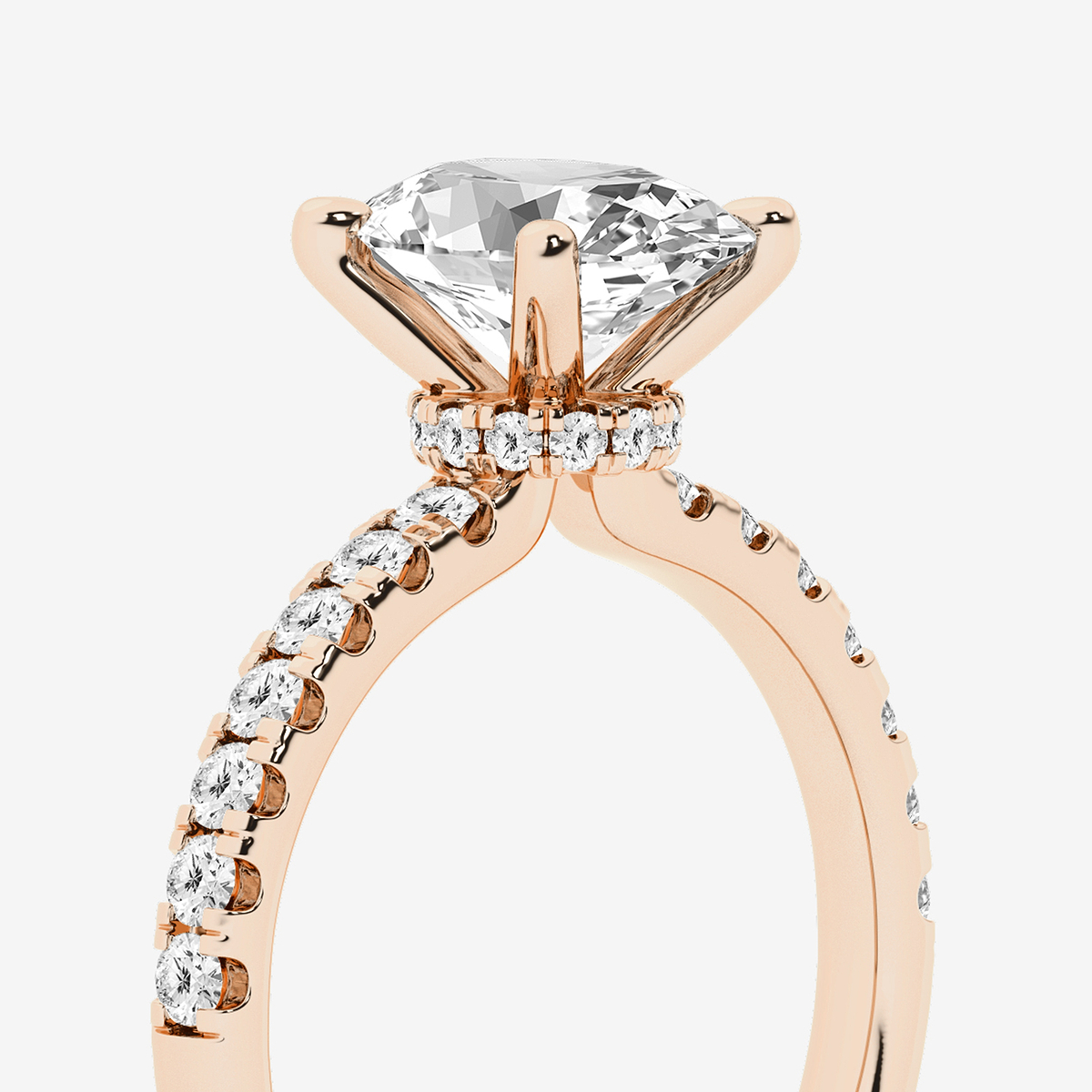Additional Image 2 for  2 1/2 ctw Oval Lab Grown Diamond Hidden Halo Engagement Ring