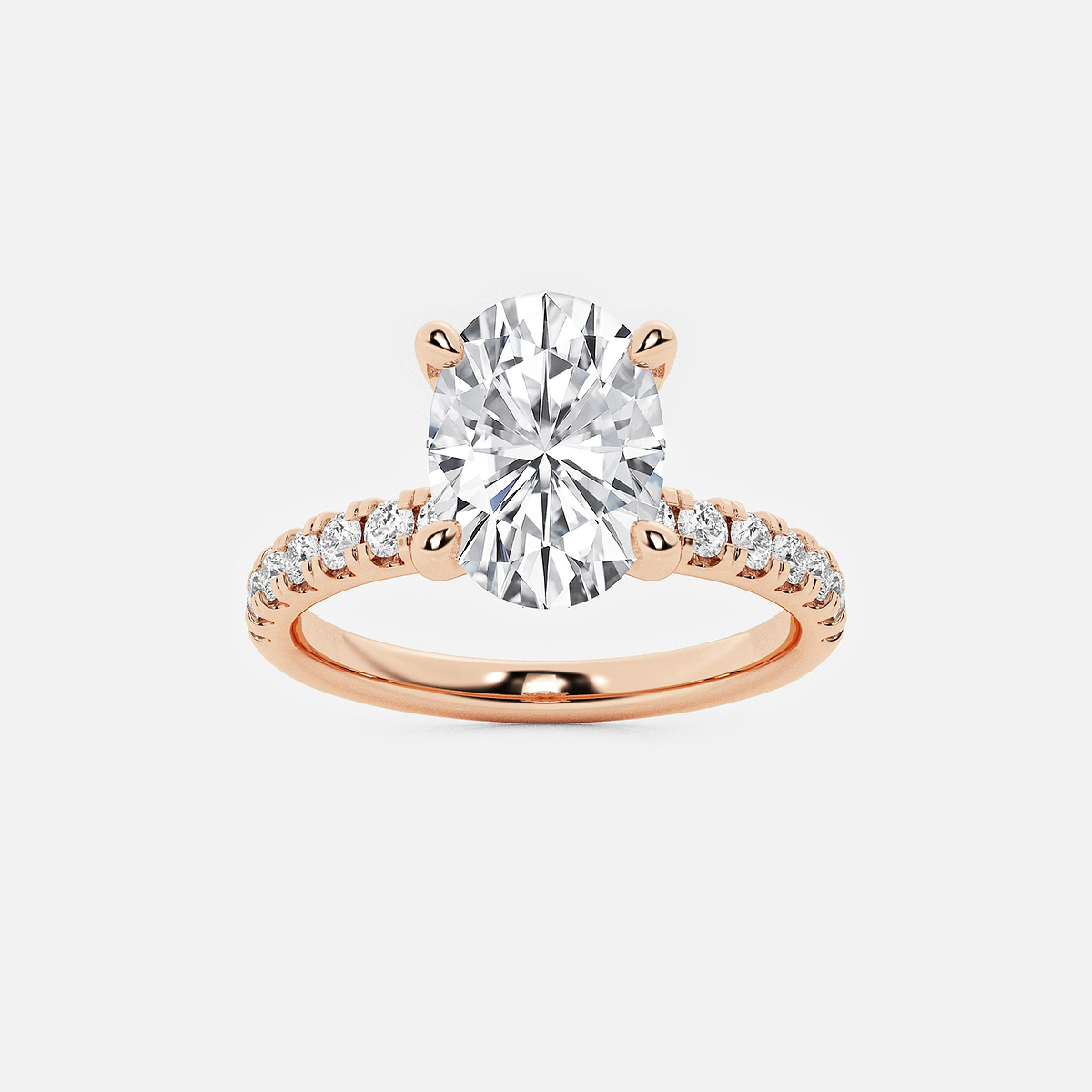 2 1/2 ctw Oval Lab Grown Diamond Hidden Halo Engagement Ring