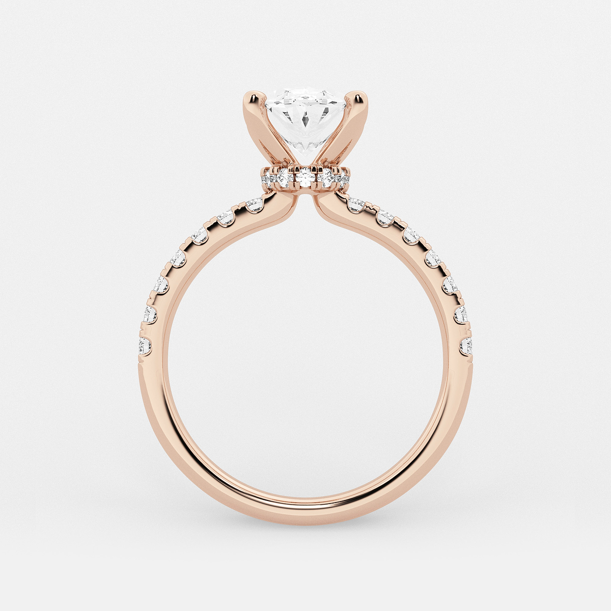 Additional Image 1 for  2 1/2 ctw Oval Lab Grown Diamond Hidden Halo Engagement Ring