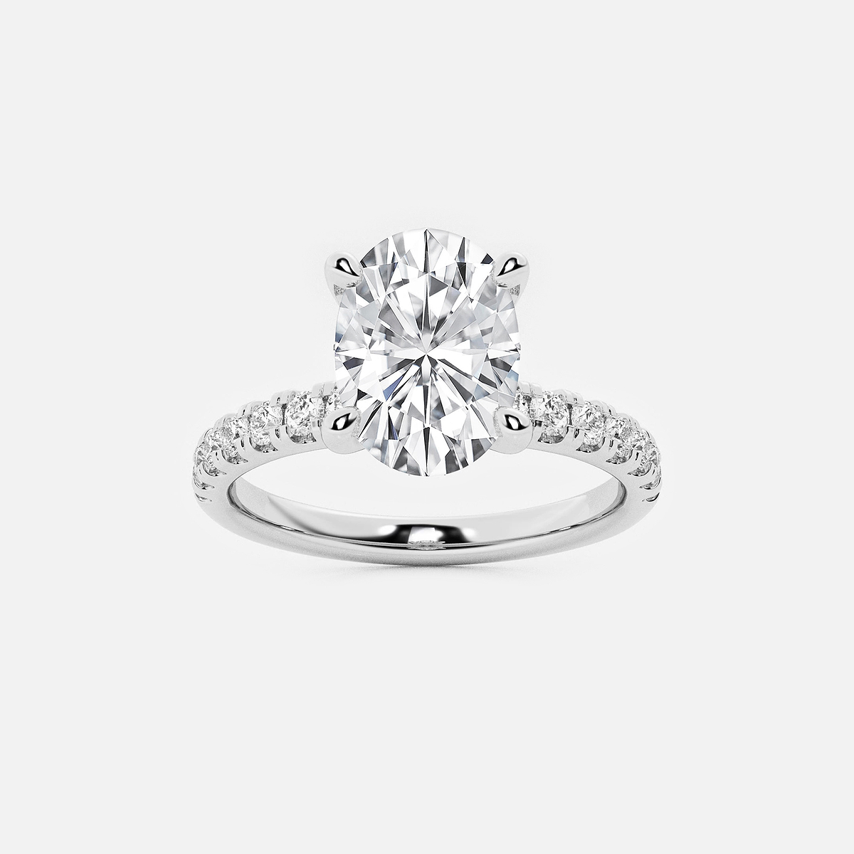 2 1/2 ctw Oval Lab Grown Diamond Hidden Halo Engagement Ring