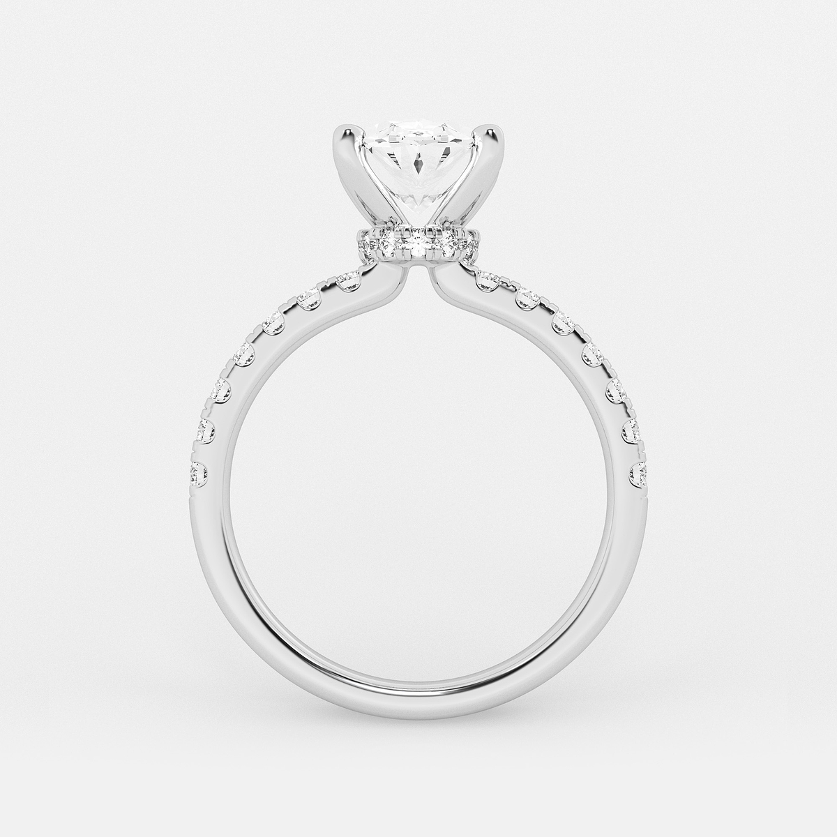 Additional Image 1 for  2 1/2 ctw Oval Lab Grown Diamond Hidden Halo Engagement Ring