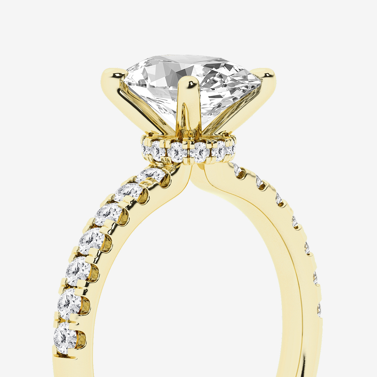 Additional Image 2 for  2 1/2 ctw Oval Lab Grown Diamond Hidden Halo Engagement Ring