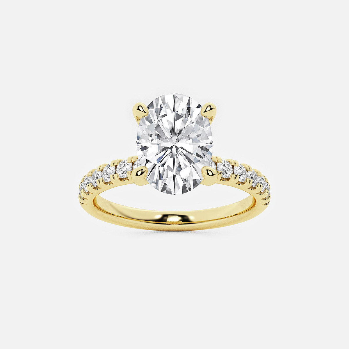 2 1/2 ctw Oval Lab Grown Diamond Hidden Halo Engagement Ring