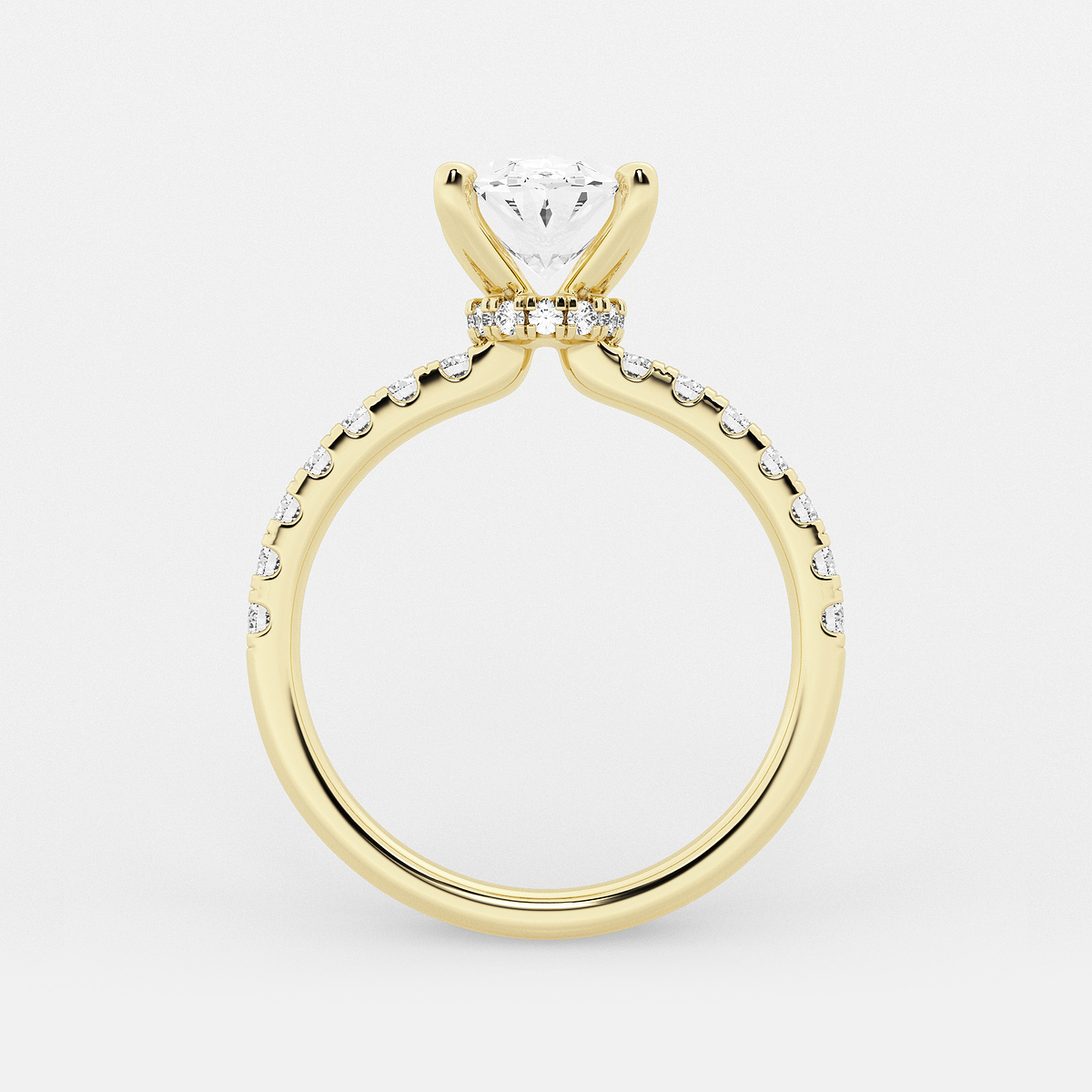 Additional Image 1 for  2 1/2 ctw Oval Lab Grown Diamond Hidden Halo Engagement Ring