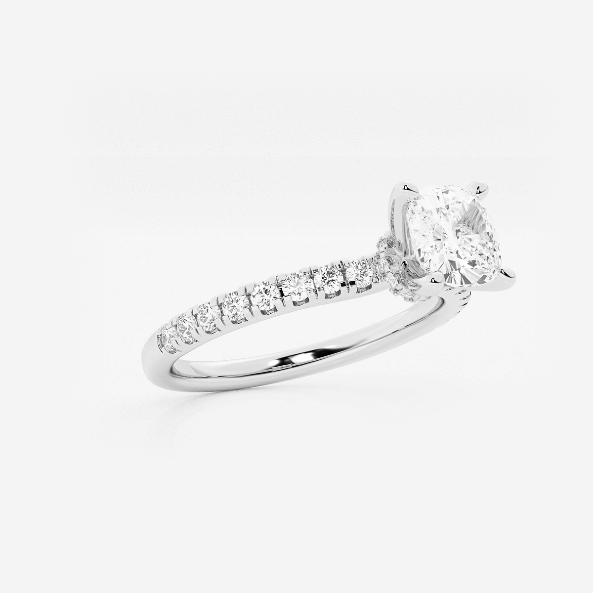 Additional Image 1 for  1 1/3 ctw Cushion Lab Grown Diamond Hidden Halo Engagement Ring