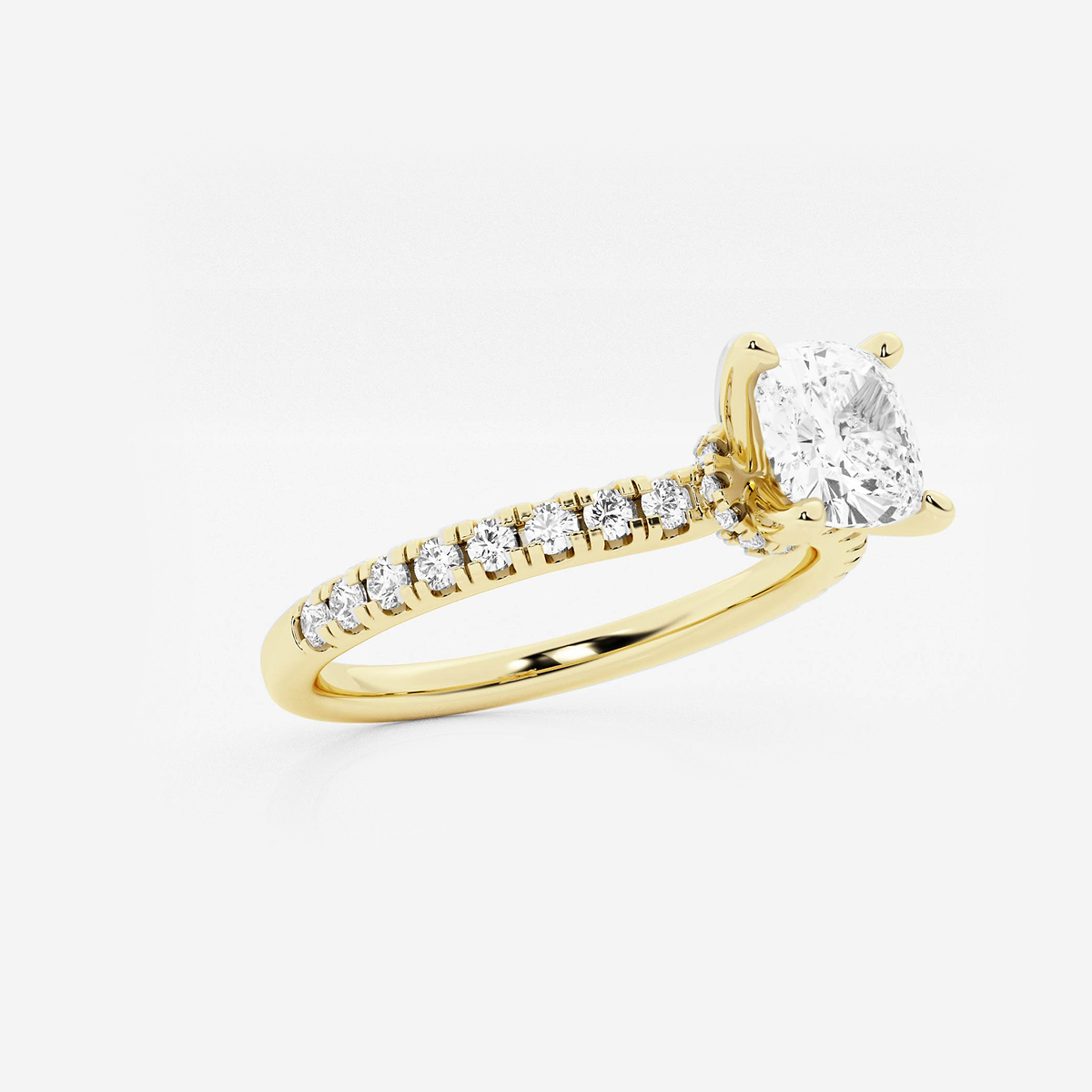 Additional Image 1 for  1 1/3 ctw Cushion Lab Grown Diamond Hidden Halo Engagement Ring